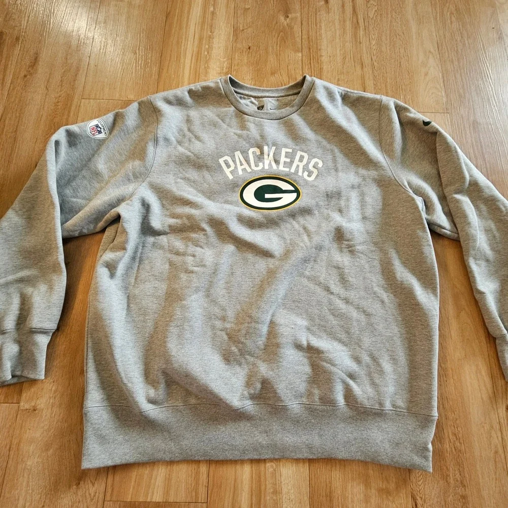 Nike Green Bay Packers NFL Training Crewneck Sweatshirt Gray Mens XXL